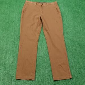 Johnston & Murphy Pants Mens 34x30 Brown Stretch Chino Flat Front Casual